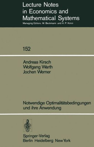 Notwendige Optimalitätsbedingungen Und Ihre Anwendung