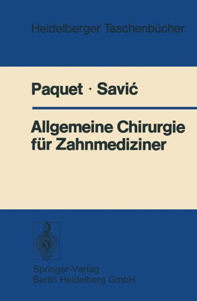 Allgemeine Chirurgie FÃ¼r Zahnmediziner
