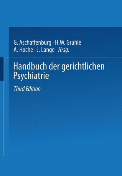 Handbuch Der Gerichtlichen Psychiatrie