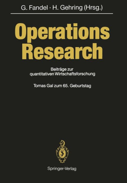 Operations Research: Beiträge Zur Quantitativen Wirtschaftsforschung