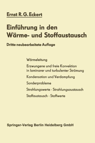 EinfÃ¼hrung in Den WÃ¤rme- Und Stoffaustausch