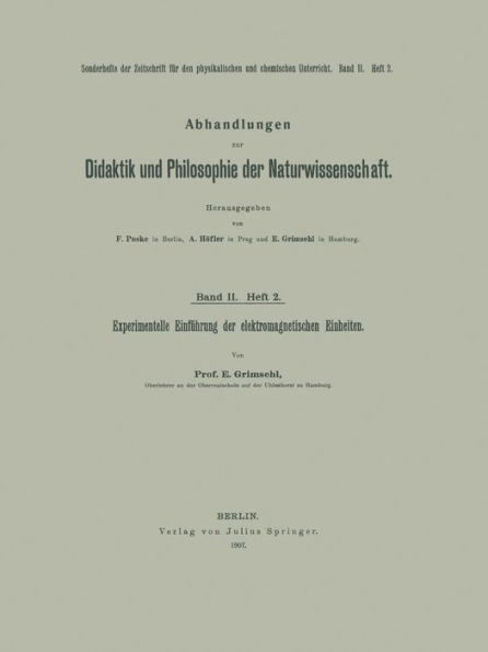 Experimentelle EinfÃ¼hrung Der Elektromagnetischen Einheiten