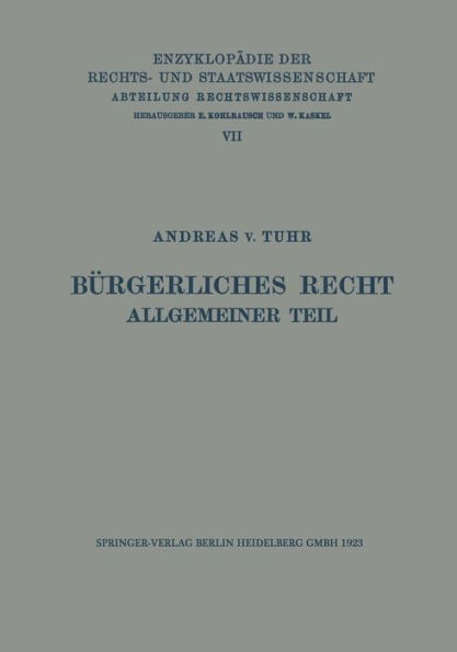 Bürgerliches Recht Allgemeiner Teil