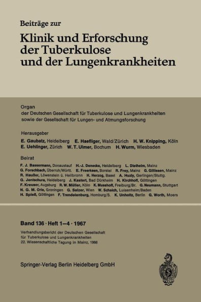 Verhandlungsbericht Der Deutschen Tuberkulose-Tagung 1966: 22. Wissenschaftliche Tagung Der Deutschen Gesellschaft Für Tuberkulose Und Lungenkrankheit