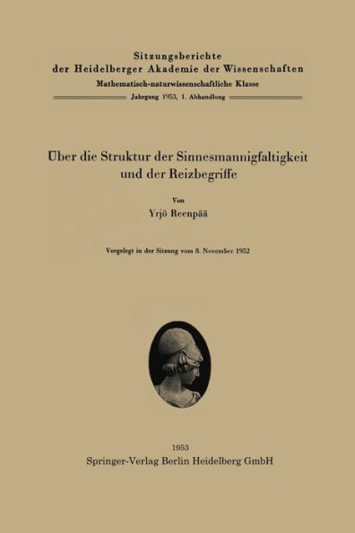 Ãœber die Struktur der Sinnesmannigfaltigkeit und der Reizbegriffe