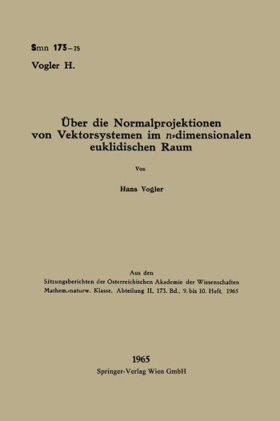 Ãœber die Normalprojektionen von Vektorsystemen im n-dimensionalen euklidischen Raum