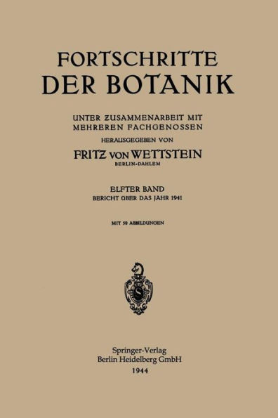 Fortschritte Der Botanik: Unter Ƶusammenarbeit Mit Mehreren Fachgenossen