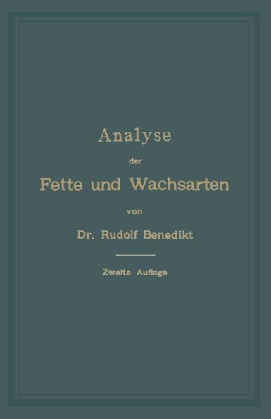 Analyse Der Fette Und Wachsarten