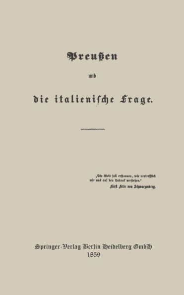Preußen Und Die Italienische Frage