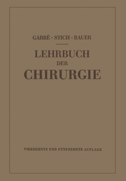 Lehrbuch Der Chirurgie