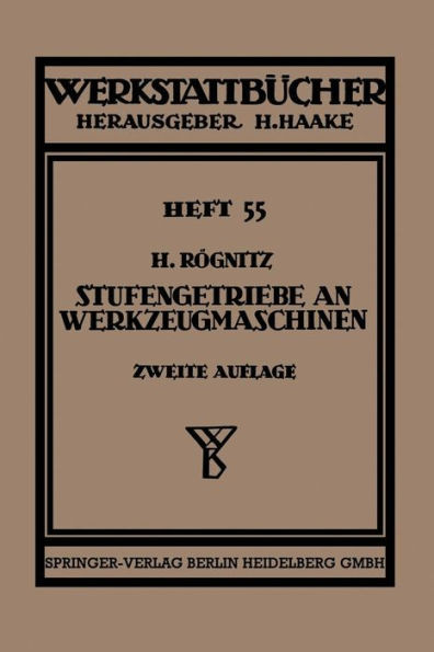 Stufengetriebe an Werkzeugmaschinen Mit Kreisender Hauptbewegung