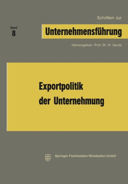 Exportpolitik Der Unternehmung