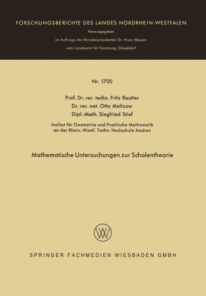 Mathematische Untersuchungen Zur Schalentheorie