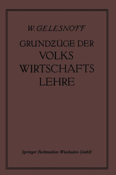 Grundzüge Der Volkswirtschaftslehre