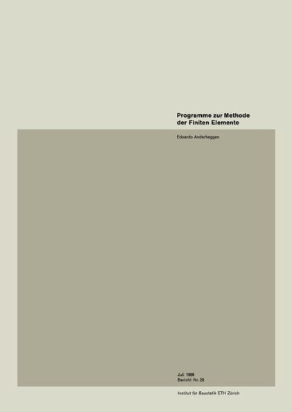 Programme Zur Methode Der Finiten Elemente