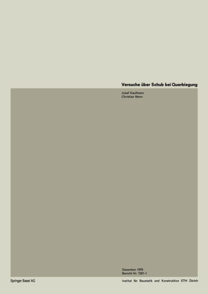 Versuche Ãœber Schub Und Querbiegung