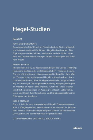 Hegel-Studien / Hegel-Studien