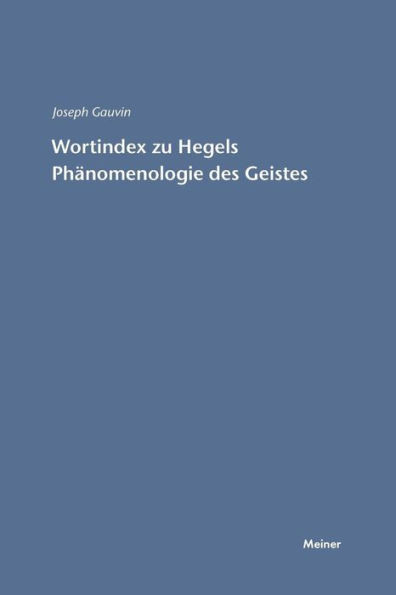 Wortindex zur PhÃ¤nomenologie des Geistes