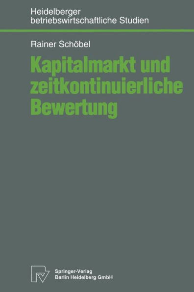 Kapitalmarkt Und Zeitkontinuierliche Bewertung