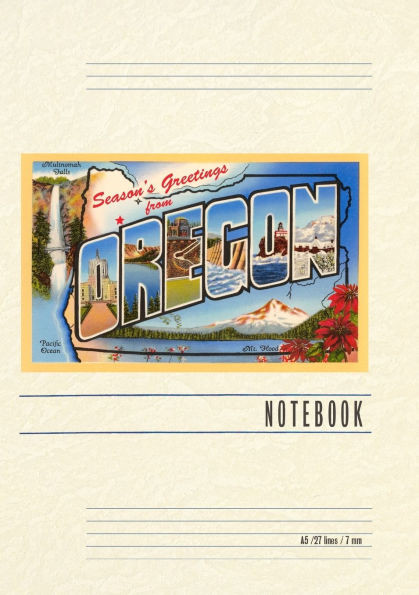 Vintage Lined Notebook Season's Greetings from Oregon