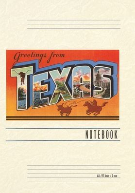 Vintage Lined Notebook Greetings from Texas