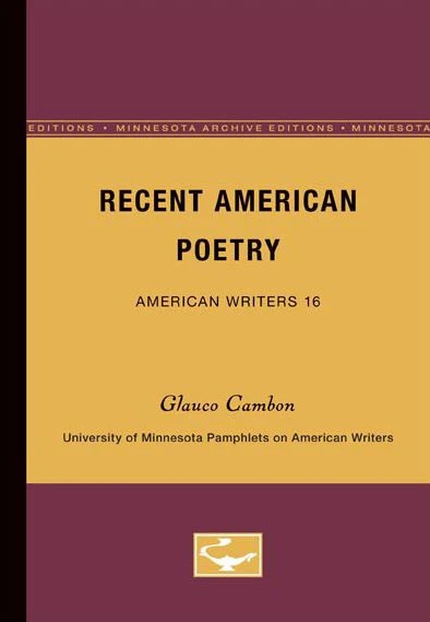 Recent American Poetry - American Writers 16: University of Minnesota Pamphlets on American Writers
