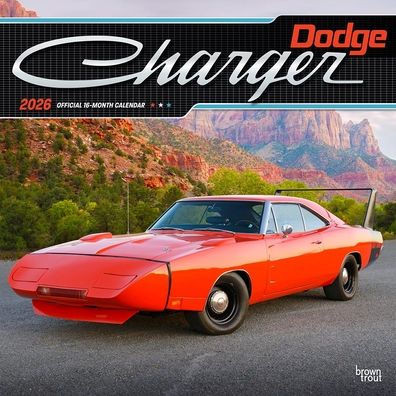 Dodge Charger Official 2026 12 X 24 Inch (Hanging) Monthly Square Wall Calendar Foil Stamped Cover Plastic-Free
