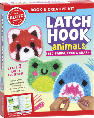 Latch Hook Animals: Red Panda, Frog & Shark