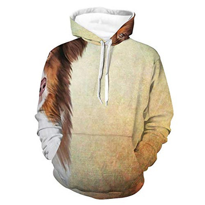 Women Men Hoodies 3D Print Unisex Durable Pullover Sweatshirt Australian Shepherd Dog Pattern Autumn Outfit with Pocket for Athletic Party
