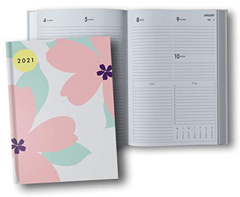 2021 Planner Weekly and Monthly Hardcover: 12 Month Planner 2021 Hard Cover 8.5 x11 January - December 2021 Double Page per Week Flowers