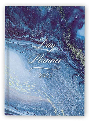 Day Planner 2021 Daily Large: Hardcover Agenda 8.5" x 11" - 1 Page per Day Planner - Blue Marble - January - December 2021 - Dated Planner 2021 Productivity, XXL Planner, Daily and Monthly