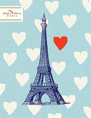 Alibabette Editions Mister Eiffel Composition Ruled Notebook, 64 Pages, 8.75 by 6.75" w/Ecru Linen Stitching(CH1P021)