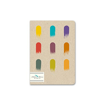 Alibabette Editions Paris Gouaches - Mini Journal - 6.75 x 4.75 inches, Unlined Ivory Paper w/Ecru Linen Stitching, 64 Numbered Pages, Matte Cover