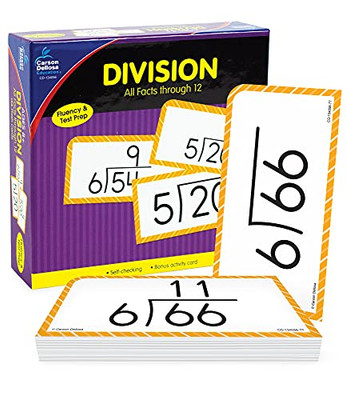 Carson Dellosa Division Flash CardsGrades 3-5, Math Practice With Division Facts Through 12, Double-Sided Cards, Basic Math Learning for Ages 8+ (156 pc)