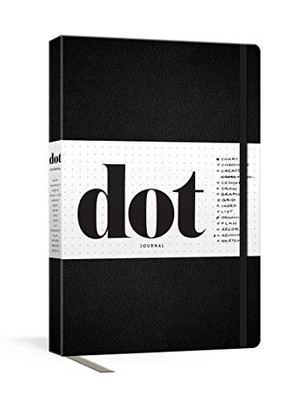 Dot Journal (Black): A dotted, blank journal for list-making, journaling, goal-setting: 256 pages with elastic closure and ribbon marker