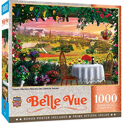1000 Piece Jigsaw Puzzle for Adult, Family, Or Kids - Tuscany Hills Views by Masterpieces - 19.25"X26.75" - Family Owned American Puzzle Company
