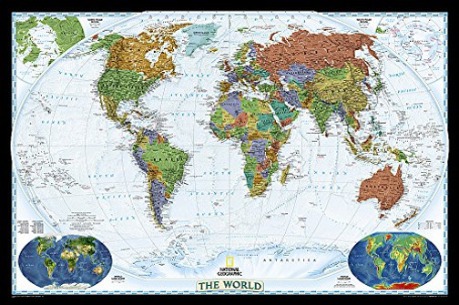 National Geographic: World Decorator Wall Map (46 x 30.5 inches) (National Geographic Reference Map)