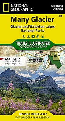 Many Glacier: Glacier and Waterton Lakes National Parks (National Geographic Trails Illustrated Map, 314)