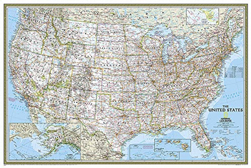 National Geographic: United States Classic Wall Map (Poster Size: 36 x 24 inches) (National Geographic Reference Map)