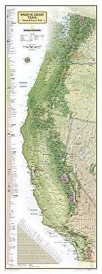 National Geographic: Pacific Crest Trail Wall Map in gift box Wall Map (18 x 48 inches) (National Geographic Reference Map)
