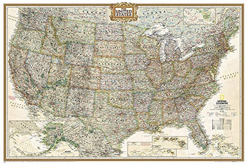 National Geographic: United States Executive Wall Map (Poster Size: 36 x 24 inches) (National Geographic Reference Map)