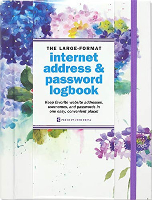 Hydrangeas Large-format Internet Address & Password Logbook (removable cover band for security)