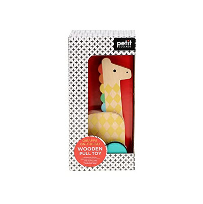 Petit Collage On-The-Go Giraffe Wooden Pull Toy