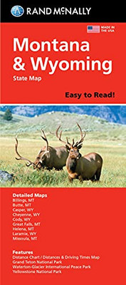 Rand McNally Easy To Read Folded Map: Montana & Wyoming State Map