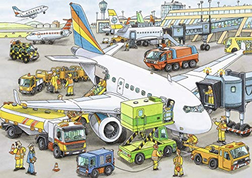Ravensburger Busy Airport - 35 Piece Jigsaw Puzzle for Kids  Every Piece is Unique, Pieces Fit Together Perfectly