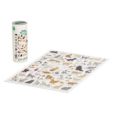 Ridley's Cat Lover's 1,000-Piece Jigsaw Puzzle  Cat Puzzle with Informational Image about Different Breeds, Sturdy Storage Tube Included  Activity Puzzle  Makes a Great Gift