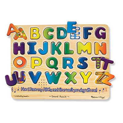 Melissa & Doug Wooden Alphabet Sound Puzzle - Wooden Puzzle With Sound Effects (26 pcs)