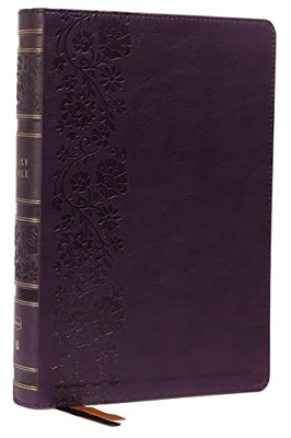 Nkjv, Single-Column Wide-Margin Reference Bible, Leathersoft, Purple, Red Letter, Thumb Indexed, Comfort Print : Holy Bible, New King James Version