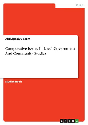 Comparative Issues In Local Government And Community Studies