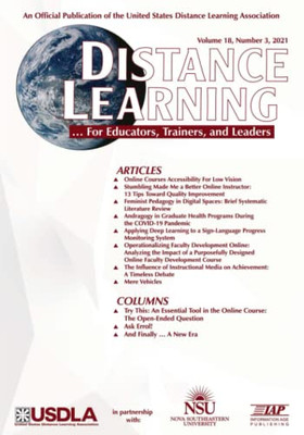 Distance Learning Volume 18 Issue 3 2021